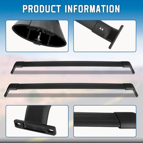 قضبان متقاطعة لرف السقف بوزن 220 رطل متوافقة مع Chevy Trax 2RS ACTIV LT 2023 2024، قضبان سقف من الألومنيوم شديدة التحمل، حامل أمتعة على السطح للدراجة، زورق البضائع، كاياك، التزلج على الجليد in Kuwait