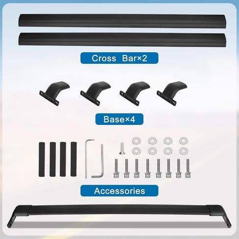 قضبان متقاطعة لرف السقف بوزن 220 رطل متوافقة مع Chevy Trax 2RS ACTIV LT 2023 2024، قضبان سقف من الألومنيوم شديدة التحمل، حامل أمتعة على السطح للدراجة، زورق البضائع، كاياك، التزلج على الجليد in Kuwait