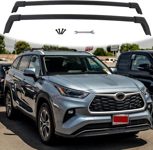 Cross Bars Fit for Toyota Highlander XLE & XSE Limited & Platinum & XSE 2020 2021 2022 2023 2024 Roof Rack Black Cargo Baggage Luggage (Models with Factory Roof Rails) in Saudi Arabia