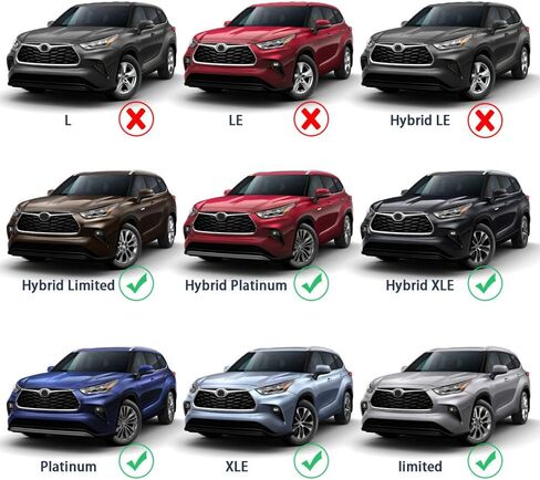 Cross Bars Fit for Toyota Highlander XLE & XSE Limited & Platinum & XSE 2020 2021 2022 2023 2024 Roof Rack Black Cargo Baggage Luggage (Models with Factory Roof Rails) in Saudi Arabia
