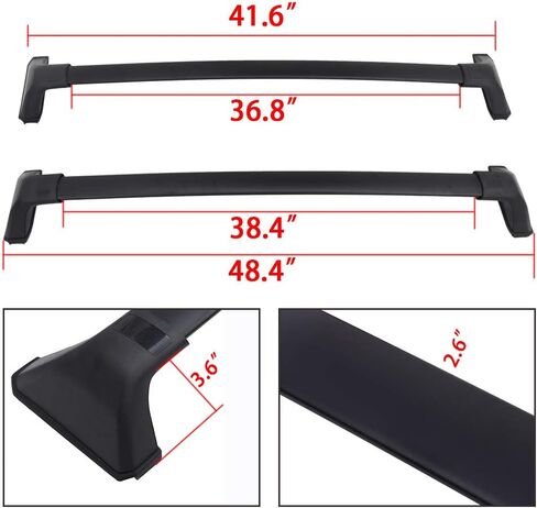 Cross Bars Fit for Toyota Highlander XLE & XSE Limited & Platinum & XSE 2020 2021 2022 2023 2024 Roof Rack Black Cargo Baggage Luggage (Models with Factory Roof Rails) in Saudi Arabia