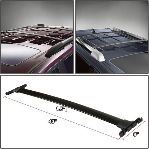 DNA Motoring RR-FEX11 OEM Style Aluminum Roof Rack Cross Bars Compatible with 11-15 Ford Explorer, 150lbs Max Load , Black in Saudi Arabia