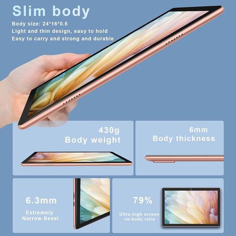 تابلت 10.1 بوصة يعمل بنظام Android 12 Tablet 2023 أحدث وحدة معالجة مركزية ثماني النواة بسرعة 2.0 جيجا هرتز مع ذاكرة وصول عشوائي 8 (4+4) جيجابايت وذاكرة قراءة فقط 64 جيجابايت/512 جيجابايت قابلة للتوسيع، معتمد من جوجل 5G واي فاي، وكاميرا تابلت بدقة 5 ميجابك in Kuwait