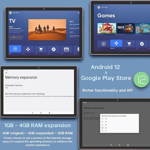 تابلت 10.1 بوصة يعمل بنظام Android 12 Tablet 2023 أحدث وحدة معالجة مركزية ثماني النواة بسرعة 2.0 جيجا هرتز مع ذاكرة وصول عشوائي 8 (4+4) جيجابايت وذاكرة قراءة فقط 64 جيجابايت/512 جيجابايت قابلة للتوسيع، معتمد من جوجل 5G واي فاي، وكاميرا تابلت بدقة 5 ميجابك in Kuwait