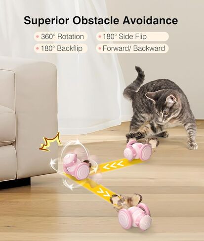 لعبة تفاعلية للقطط الداخلية، لعبة النحلة الأوتوماتيكية للقطط مع ريش وأضواء LED، ألعاب القطط المتحركة القابلة لإعادة الشحن عبر USB ألعاب القطط الكهربائية ذات الاستشعار الذكي، أصفر in Kuwait
