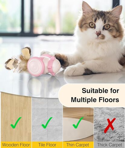 لعبة تفاعلية للقطط الداخلية، لعبة النحلة الأوتوماتيكية للقطط مع ريش وأضواء LED، ألعاب القطط المتحركة القابلة لإعادة الشحن عبر USB ألعاب القطط الكهربائية ذات الاستشعار الذكي، أصفر in Kuwait