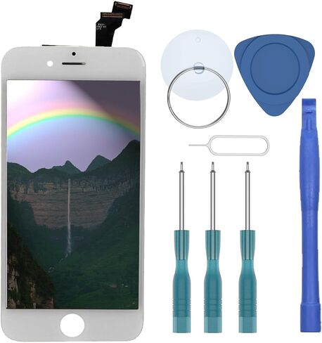 استبدال شاشة عرض LCD رقمية عالية الدقة لهاتف iPhone 6 Retina، مجموعة إطار شاشة لمس كاملة كاملة، مجموعة أدوات الإصلاح المطلوبة باللون الأبيض in Kuwait