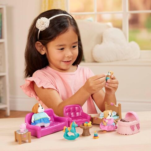 Li’l Woodzeez – Living Room & Nursery Set – 23Pcs Miniature Dollhouse Furnitures & Accessories – Pretend Play – Gift Toy for Kids 3 Years + in Saudi Arabia