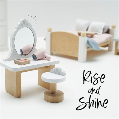 Le Toy Van - Wooden Daisylane Master Bedroom Dolls House | Accessories Play Set For Dolls Houses | Girls and Boys Dolls House Furniture Sets - Suitable For Ages 3+, ME057, Small in Saudi Arabia