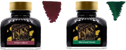 Diamine Fountain Pen Ink 80ml - 2 x Bottles - Writers Blood & Sherwood Green in Saudi Arabia
