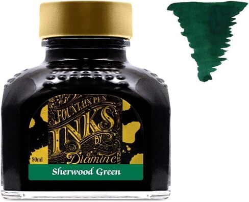 Diamine Fountain Pen Ink 80ml - 2 x Bottles - Writers Blood & Sherwood Green in Saudi Arabia