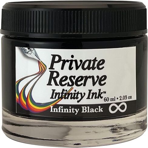 Private Reserve Ink® INFINITY - 60 ml Ink Bottle for Fountain Pen (Infinity Black) ECO Formula (PR17051), Black in Kuwait