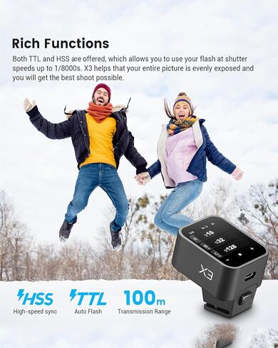 Godox X3-N TTL Wireless Flash Trigger Compatible with Nikon Cameras,2.4G Wireless OLED Touchscreen Transmitter Support 1/8000s HSS with TCM Function,Built-in 850mAh Lithium Battery in Saudi Arabia