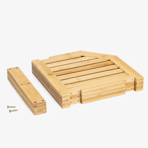 Navaris Bamboo Corner Shelf - Kitchen or Bathroom Corner Shelf Organizer - 9.5" High 3 Tier Storage Shelf for Countertop, Cabinet, Counter, Pantry in Saudi Arabia