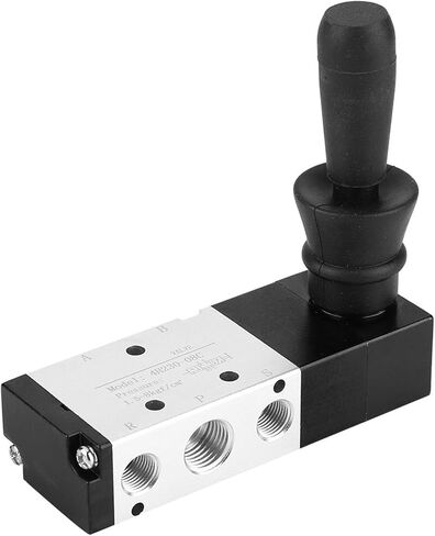 Oumefar G1/8 صمام التحكم في الهواء 3 أوضاع 5 طرق للتحكم في التدفق صمام يدوي صمام ميكانيكي هوائي رافعة يدوية تعمل بصمام الملف اللولبي (4H230-08) in Kuwait