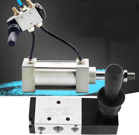 Oumefar G1/8 صمام التحكم في الهواء 3 أوضاع 5 طرق للتحكم في التدفق صمام يدوي صمام ميكانيكي هوائي رافعة يدوية تعمل بصمام الملف اللولبي (4H230-08) in Kuwait