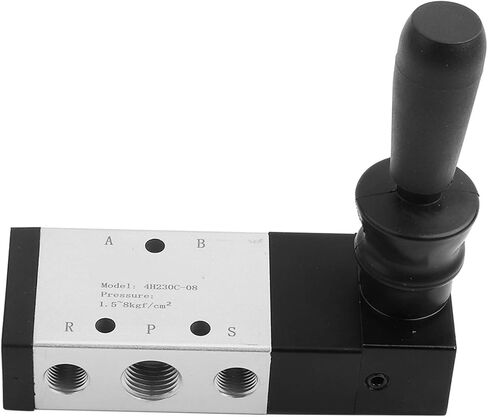 Oumefar G1/8 صمام التحكم في الهواء 3 أوضاع 5 طرق للتحكم في التدفق صمام يدوي صمام ميكانيكي هوائي رافعة يدوية تعمل بصمام الملف اللولبي (4H230-08) in Kuwait