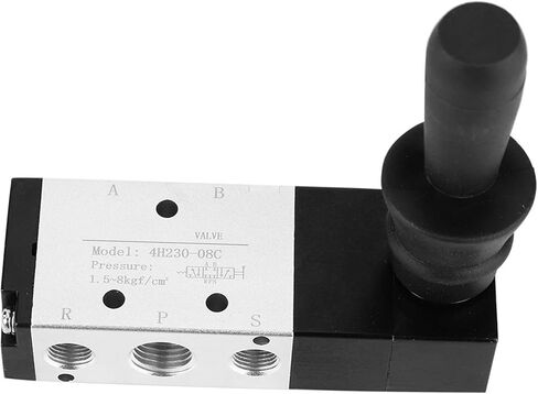 Oumefar G1/8 صمام التحكم في الهواء 3 أوضاع 5 طرق للتحكم في التدفق صمام يدوي صمام ميكانيكي هوائي رافعة يدوية تعمل بصمام الملف اللولبي (4H230-08) in Kuwait