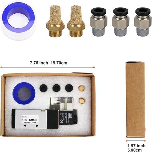 GHM بضغط الهواء صمام الملف اللولبي 4V210-08 1/4 ''npt DC24V ملف واحد يعمل بالطيار صمام الملف اللولبي الكهربائي 5Way2Position in Kuwait