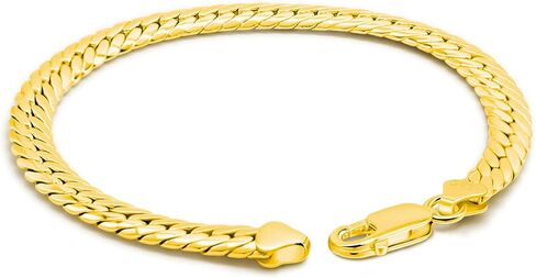 Men Italian Solid 925 Sterling Silver 6MM flat Snake Chain Bracelet for Women & Boy Bangle 6.5 "7" 7.5 "8" 8.5 "9" Fine Jewelry gift in Kuwait