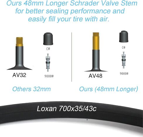 1/2 Pack 700 x 35-43c Road Bike Inner Tubes with Longer Schrader Valve Stem, Premium Quality Butyl Tire Tube for 700x38C 700x35C 700x40C 700x42C 700x36C 700x37C 700x41C 700x43C Bicycle in Saudi Arabia