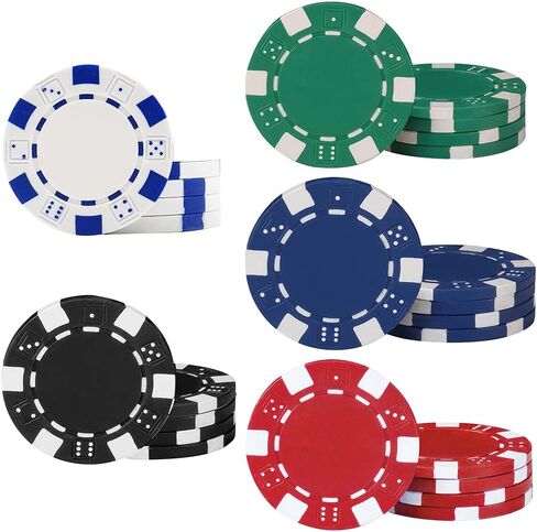 11.5 Gram Bulk Chip Accessories, 10 Pcs Professional Poker Chip, Casino Poker Chips,Clay Composite Casino Poker Chips for Casino Card Games Texas Holdem (5Black+5Blue+5Green+5Red+5White) in Kuwait