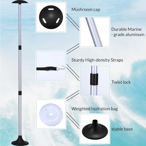 20 Pcs Boat Cover Support System Include 4 Pcs Telescopic Adjustable Height Aluminum Boat Cover Support Poles 12 Pcs Webbing Straps 4 Pcs Weight Bag Hull Boat Jon Boat Accessories (Black) in Saudi Arabia