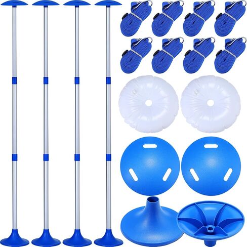 20 Pcs Boat Cover Support System Include 4 Pcs Telescopic Adjustable Height Aluminum Boat Cover Support Poles 12 Pcs Webbing Straps 4 Pcs Weight Bag Hull Boat Jon Boat Accessories (Black) in Saudi Arabia