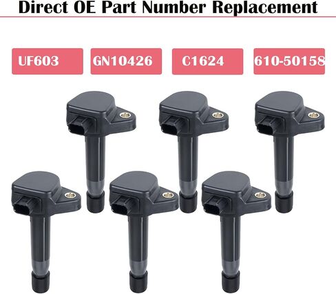 Ignition Coil Pack of 6 Fits for Honda Odyssey Accord Crosstour Pilot Ridgeline Acura TL RL TSX 2008 2009 2010 2011 2012 2013 2014 2015 2016 2017 Coil Packs 3.5 V6 Replaces# UF603 in Saudi Arabia