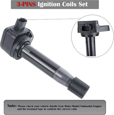 Ignition Coil Pack of 6 Fits for Honda Odyssey Accord Crosstour Pilot Ridgeline Acura TL RL TSX 2008 2009 2010 2011 2012 2013 2014 2015 2016 2017 Coil Packs 3.5 V6 Replaces# UF603 in Saudi Arabia
