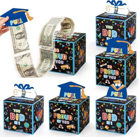 6 Pcs Elementary School Graduation Money Box Commemorate Class of 2024 with Fun and Colorful Money Gift Set, Pull-Out Card and Tape Included, Primary School Creative Party Supplies and Saving Box in Saudi Arabia