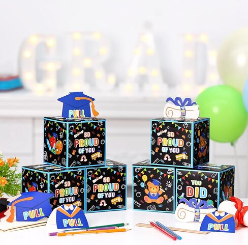 6 Pcs Elementary School Graduation Money Box Commemorate Class of 2024 with Fun and Colorful Money Gift Set, Pull-Out Card and Tape Included, Primary School Creative Party Supplies and Saving Box in Saudi Arabia