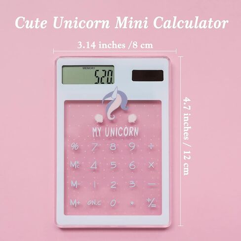 حاسبة الجيب، آلات حاسبة صغيرة لطيفة باللون الوردي، شاشة عرض 8 أرقام، هدايا حاسبة أساسية تعمل بالطاقة الشمسية Kawaii للفتيات وأصدقاء المدرسة والطلاب والأطفال in Kuwait