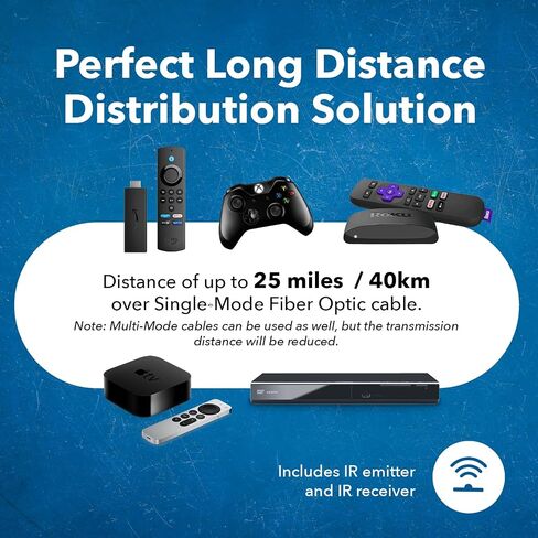 موسع OREI 4K HDMI عبر الألياف الضوئية يصل إلى 40 كم - 1G IP وضع واحد UltraHD 4K @ 60 هرتز 4:4:4 DR، CEC، مستخرج الصوت ودعم IR، مخرج صوت L/R، RS-232 - مخرج حلقة HDMI in Saudi Arabia