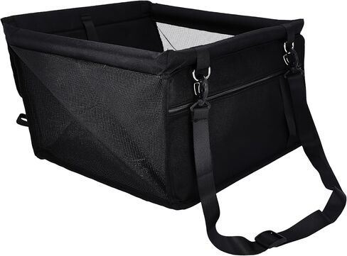 DDOXX Dog Car Seat - Black - Puppy Car Seat, Booster, and Carrier for Small Dogs & Cats - Comfortable Pet Car Seat for a Peaceful Ride - Sturdy Support and Fall Prevention -15.7Lx 12.59Wx 9.8H inches in Saudi Arabia