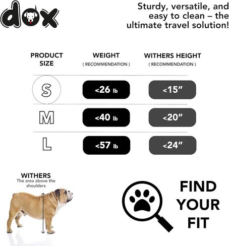 DDOXX Dog Car Seat - Black - Puppy Car Seat, Booster, and Carrier for Small Dogs & Cats - Comfortable Pet Car Seat for a Peaceful Ride - Sturdy Support and Fall Prevention -15.7Lx 12.59Wx 9.8H inches in Saudi Arabia