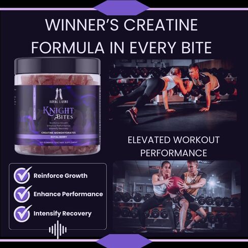 Sugar Free Creatine Monohydrate Gummies 5g for Men & Women, Chewables Creatine Monohydrate for Muscle Growth & Recovery, Vegan, Mixberry Flavor, 120 Count in Saudi Arabia