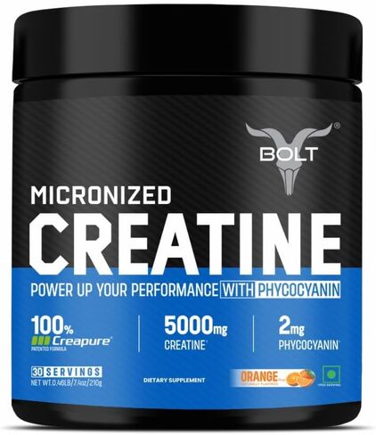 German Made Creapure® Creatine Monohydrate | Pre & Post Workout |Supports Muscle Recovery, Endurance & Improved Athletic Performance, 210gm,30 Servings | Orange Tangy in Saudi Arabia