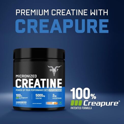 German Made Creapure® Creatine Monohydrate | Pre & Post Workout |Supports Muscle Recovery, Endurance & Improved Athletic Performance, 210gm,30 Servings | Orange Tangy in Saudi Arabia