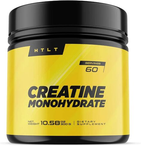 HTLT Creatine Monohydrate Powder for Men and Women - 60 Servings (300gms), Unflavored 5g Per Serve in Saudi Arabia