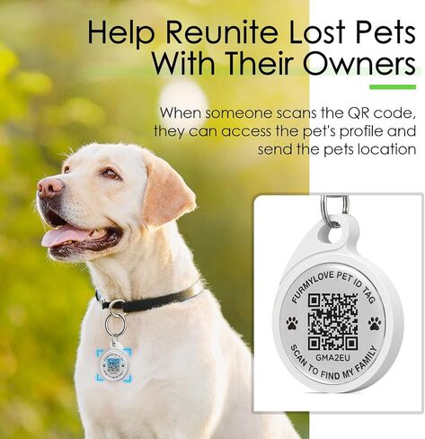 QR Code Dog Tag, Smart ID Tags, Dog Tags Personalized Lightweight Silent ID Tag for Kids Pets Bags Keys, Pack of 5 in Saudi Arabia