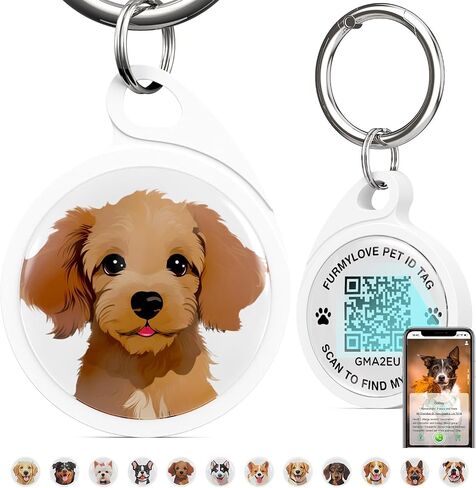 QR Code Dog Tag, Smart ID Tags, Dog Tags Personalized Lightweight Silent ID Tag for Kids Pets Bags Keys, Pack of 5 in Saudi Arabia