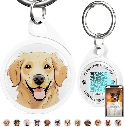 QR Code Dog Tag, Smart ID Tags, Dog Tags Personalized Lightweight Silent ID Tag for Kids Pets Bags Keys, Pack of 5 in Saudi Arabia
