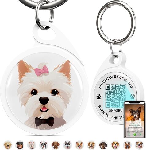QR Code Dog Tag, Smart ID Tags, Dog Tags Personalized Lightweight Silent ID Tag for Kids Pets Bags Keys, Pack of 5 in Saudi Arabia