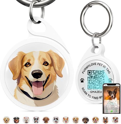 QR Code Dog Tag, Smart ID Tags, Dog Tags Personalized Lightweight Silent ID Tag for Kids Pets Bags Keys, Pack of 5 in Saudi Arabia