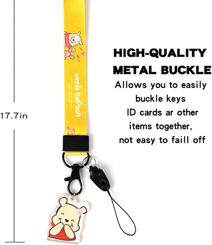 Cartoon Yellow Bear Lanyards Keychain Lanyard ID Badge Holder Clip Neck Strap for Keys,ID Badges,Cell Phone in Saudi Arabia