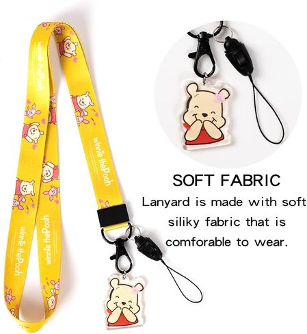 Cartoon Yellow Bear Lanyards Keychain Lanyard ID Badge Holder Clip Neck Strap for Keys,ID Badges,Cell Phone in Saudi Arabia