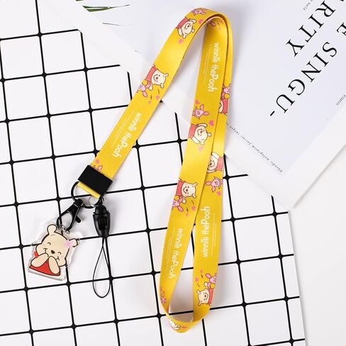 Cartoon Yellow Bear Lanyards Keychain Lanyard ID Badge Holder Clip Neck Strap for Keys,ID Badges,Cell Phone in Saudi Arabia
