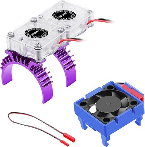 مجموعة بالوعة الحرارة VXL-3s ESC ومروحة تبريد مزدوجة المحرك، لـ 1/10 مقياس RC Car Slash 4X4 Rustler 4X4 Stampede 4X4 Hoss 4X4 VXL، ترقيات Velineon VXL 3s، استبدال 3340 in Kuwait