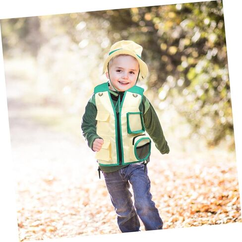 Vaguelly 1 Set set hat tool hat outdoor performance costume camping hat cosplay props vest hat kids camping kit in Saudi Arabia